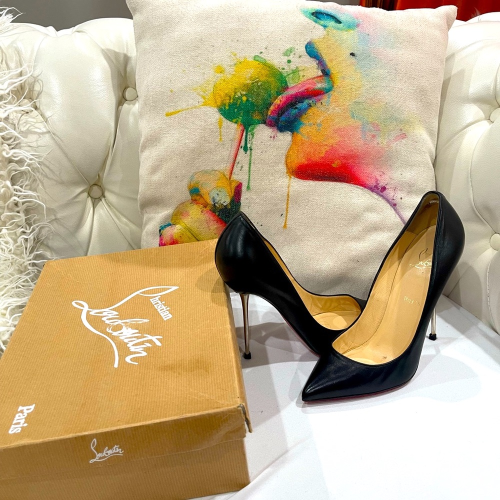 Christian louboutin lipsinka 120 nappa silver heel